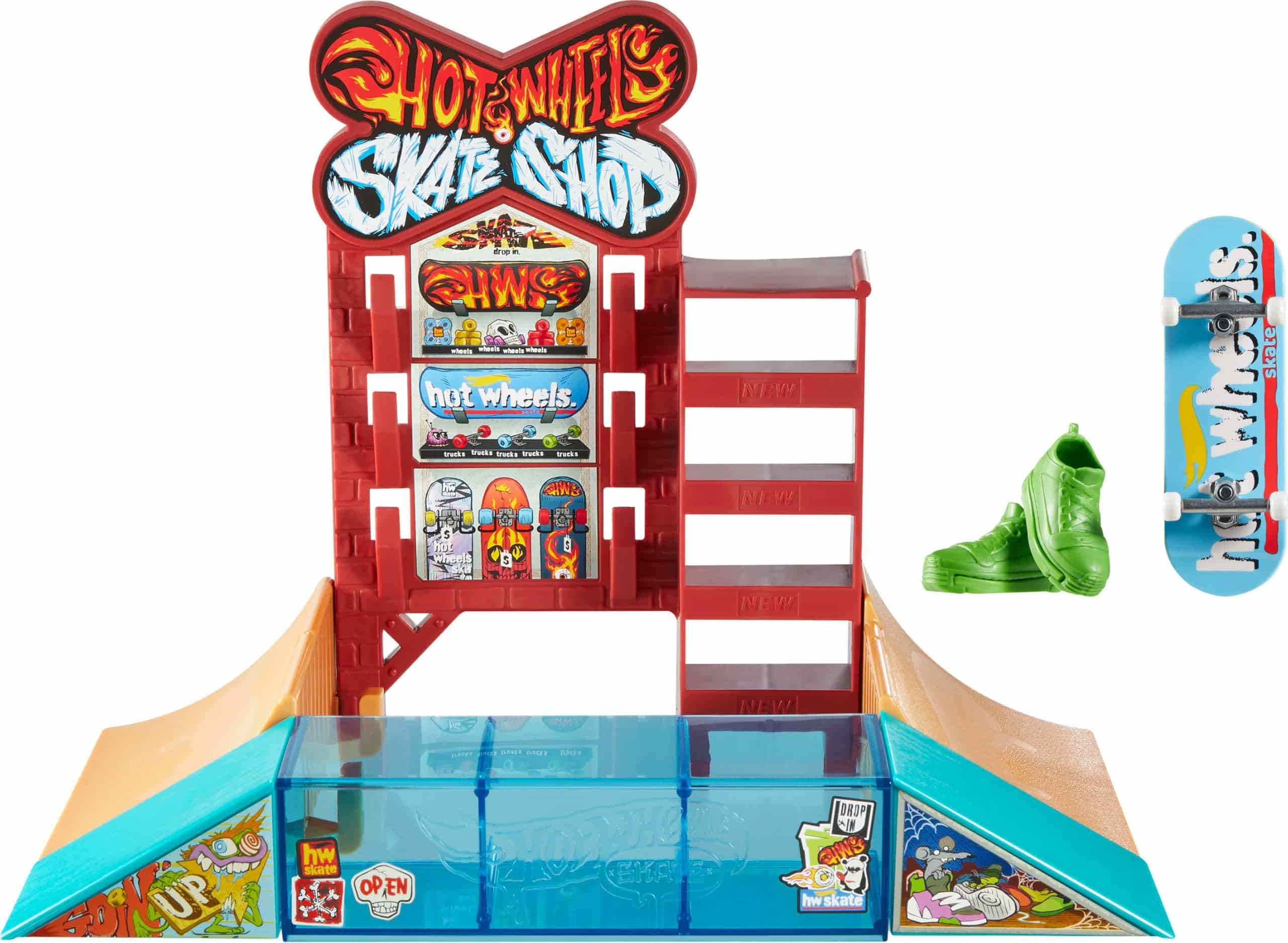 Hot Wheels Skating Skateboard Shop (1 Unit with Shoes) Vehicle Toy