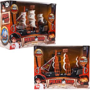 Rhode Island Novelty 10 Inch Pirate Ship Toy Boat One Per Order