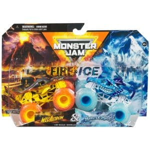 Monster Jam 2024 Fire & Ice 1:64 Diecast Monster Truck 2-pack Megalodon & Monster Mutt Dalmatian