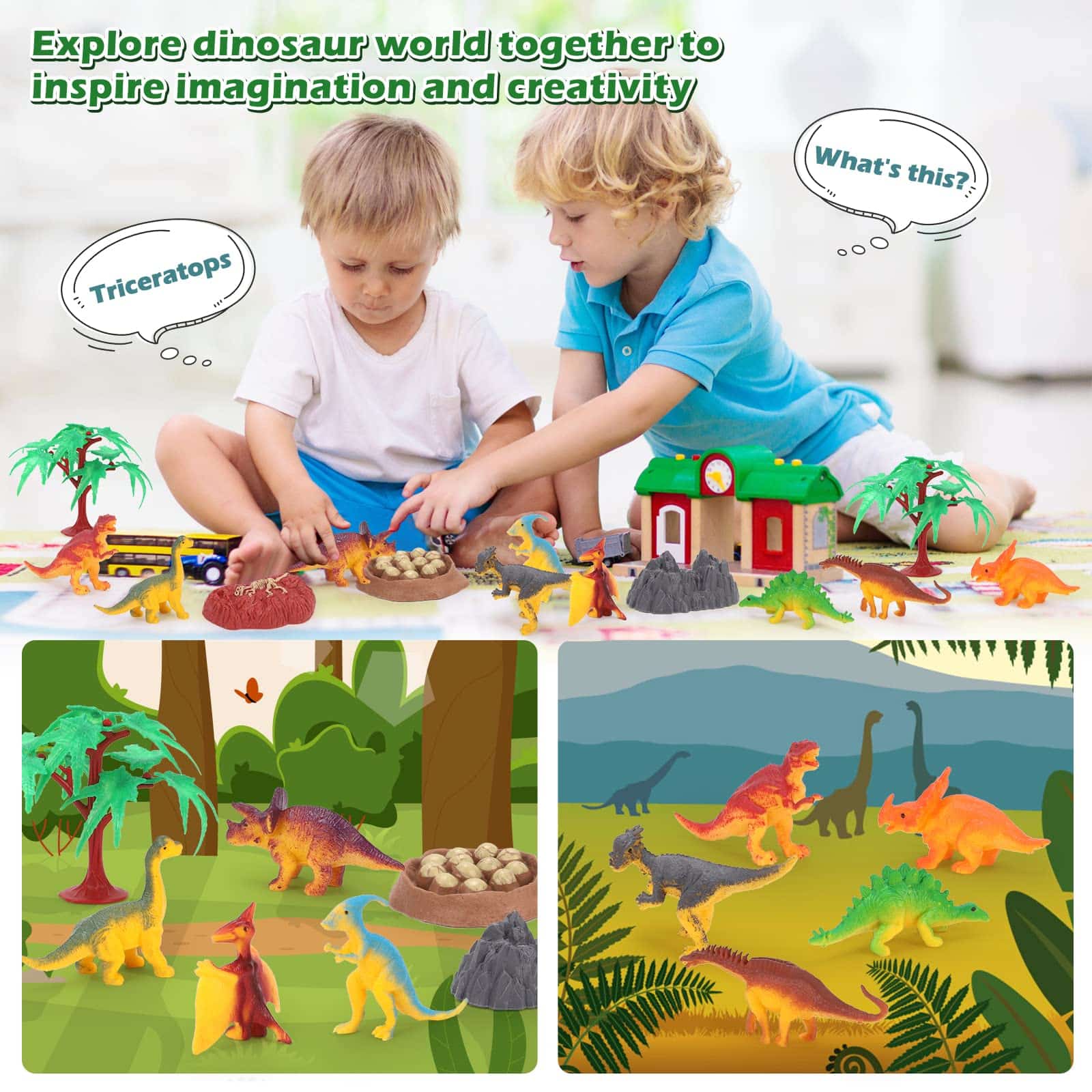 PELOSTA Dinosaur Toys for 3 4 5 6 7 Year Old Kid Boy Girl, Dinosaur Carrier Truck with Lights, Music & Roaring Sound, 3 Pull Back Cars, 12 Dinosaur Figures, Educational Toy for Kids 3-8 Years Old Gift - Image 6
