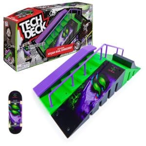 Tech Deck, Nyjah Rail Shredder Skatepark, X-Connect Park Creator, Customisable Ramp Set with Exclusive Fingerboard, Kids’ Toy for Ages 6 and up