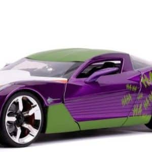 Jada Toys Batman -2009 Chevy Corvette Stingray 1:24 Scale Diecast Car with Joker Figure