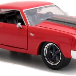 Jada Fast & Furious 1:24 1970 Dom's Chevy Chevelle SS Die-cast Car, Toys for Kids and Adults, Red