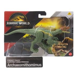 Jurassic World Rebirth Frenzy Pack Archaeornithomimus Dinosaur Figure, Authentic Toy, Digital Play