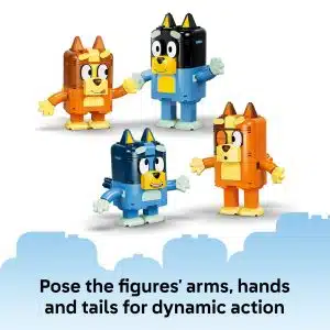 LEGO® Bluey Brick-Built Bluey Family 11217 Figure Pack - Building Set for Girls and Boys Aged 5+ - Includes 4 Figures with Changing Expressions - Playset with LEGO Storage - Playset for Kids