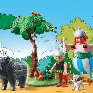 PLAYMOBIL Asterix 71160 Wild Boar Hunting with Tilting Tree Toy for Children from 5 Years