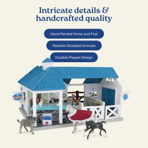 Breyer Stablemates Deluxe Animal Hospital | 10 Piece Set | 1:32 Scale | 11.25" L x 10.75”W x 8" H | Model #59214, Blue