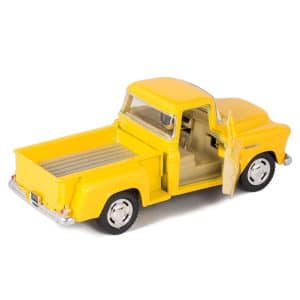 Yellow 1955 Chevy Stepside Pick-Up Die Cast Collectible Toy Truck by Kinsmart