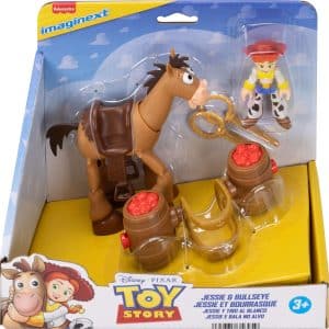 Fisher-Price Imaginext Jessie & Bullseye Play Set, 3-inch Action Figure, Bullseye Horse, Saddle & Lasso Projectiles, Inspired by Disney and Pixar Toy Story