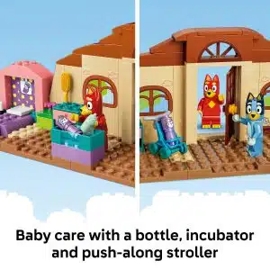 LEGO® Bluey School with Rusty and Bluey 11221 Pretend Play Toy for Girls and Boys Aged 4+ - Building Set with Mini Kitchen, Café and Baby Hospital - 2 Minifigures - Playset for Kids
