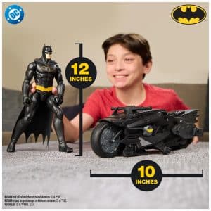 DC Comics, Batman Stealth Remote Control Batcycle with 12" Batman Action Figure, Super Hero Kids Toys for Boys and Girls Ages 4 & Up