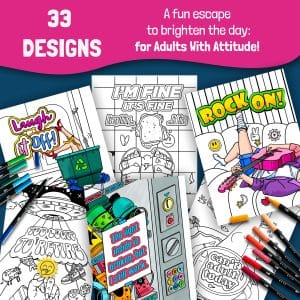 RYVE Adult Coloring Book for Women - Self Care, Relaxing, Cancer Care, Chemo Care Package Gifts for Women, Swear Word Coloring Book Funny, Stress Relief and Heal with Humor Gifts for Her