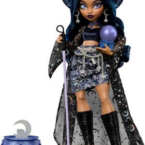 Monster High Doll, Moonspell Magic by Monster High Claire De Luna The Clairvoyant Witch with Cauldron Surprise & Accessories Like Crystal Ball