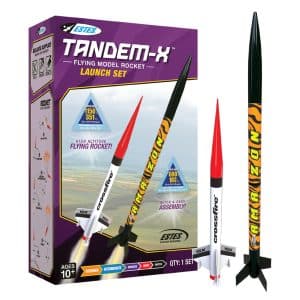 Estes Tandem-X Flying Model Rocket Launch Set Orange, 30 inches