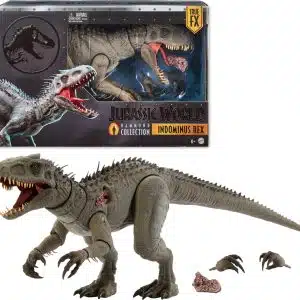 Mattel Jurassic World Hammond Collection Indominus Rex Dinosaur Figure | Deluxe Articulated Large Size Action Figure, Swappable Claws & Tracking Implant
