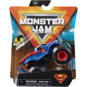 Monster Jam 2021 Spin Master 1:64 Diecast Monster Truck with Wheelbar: Superman Heroes and Villains, Unisex-Kids