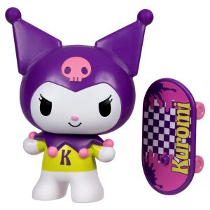 Jazwares Hello Kitty® and Friends - 4” Kuromi™ Premier Figure with a Skateboard - Series 2 - Officially Licensed Sanrio Product from Ages 6+