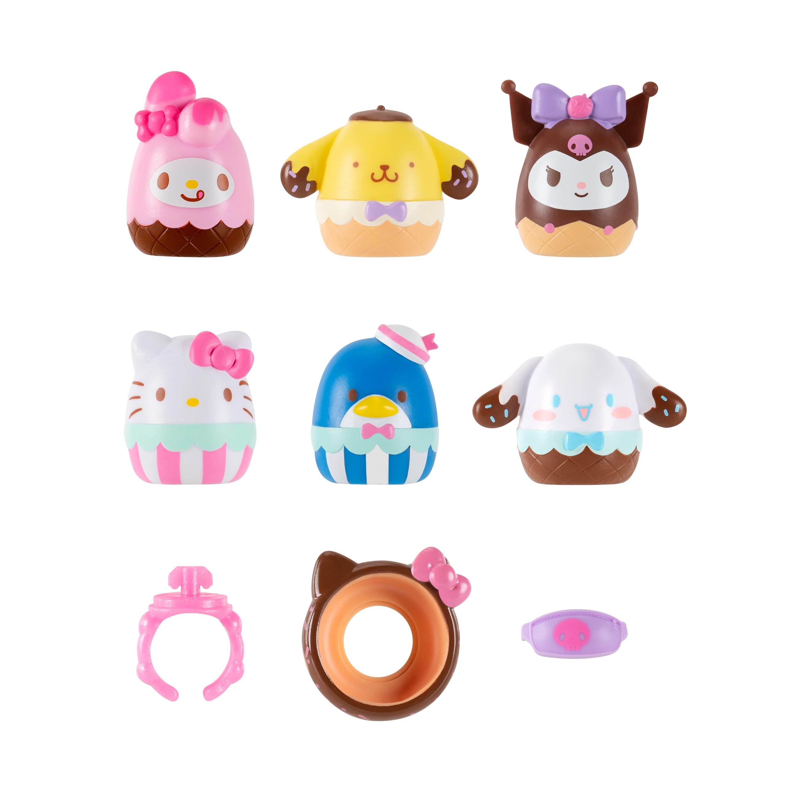 Squish-a-Longs Hello Kitty and Friends Ice Cream Mini-Squish + Accessory 6-Pack - Image 2