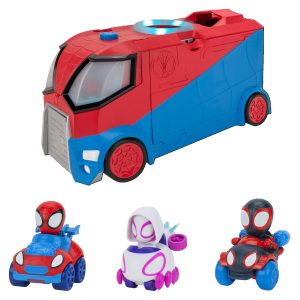 Spidey and His Amazing Friends Web Transporter Feature Vehicle, Lights & Sounds - Includes 3 Amazing Mini Vehicles