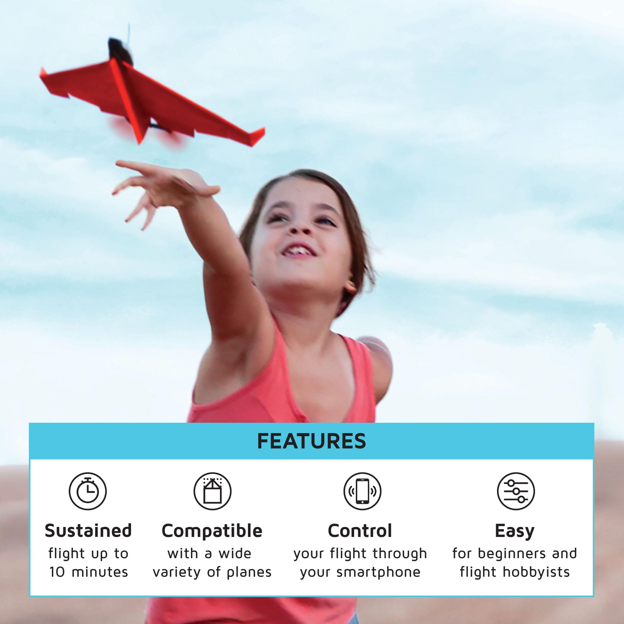 POWERUP 4.0 Paper Airplane Kit - Smartphone App Controlled RC Plane Motor - Image 3