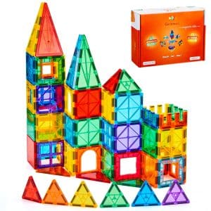 Gemmicc 63 PCS Magnetic Tiles Building Blocks for Kids, STEM Approved Educational Toys,3D Magnet Puzzles Stacking Blocks for Boys Girls