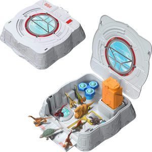 ​Mattel Jurassic World Distortus Rex Lab Sensory Playset 8 Mini Figures, Model Clay, Spin & Pop Fidget Features, Fold Up Case​