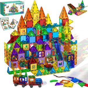 123PCS Magnetic Tiles, 2026 Upgrade Kids Toys - Magnetic Building Blocks Learning Educational Construction Toys Brithdays Gifts for Boys Girls Age 3 4 5 6 7 8 9 10 Year Old
