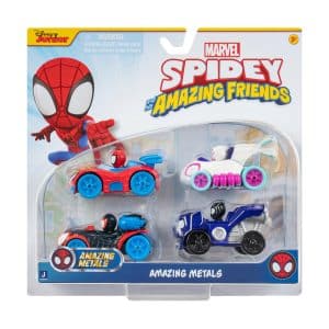 Marvel Spidey and His Amazing Friends including Black Panther, Spider Ghost, Miles Morales Amazing Metals Vehicles