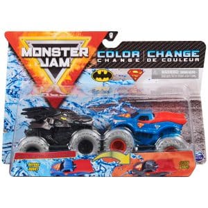 Monster Jam 2020 "Reveal The Steel Color Change 1:64 Scale Diecast 2-Pack: Batman and Superman