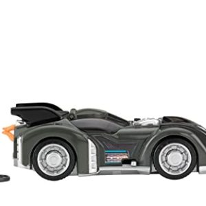 Sleek Batman Batmobile toy with action figure, ready for imaginative superhero adventures.
