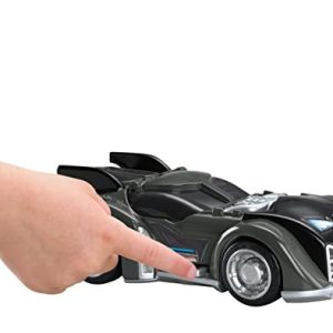Sleek black Batman toy car resembling the iconic Batmobile, perfect for collectors of all ages.