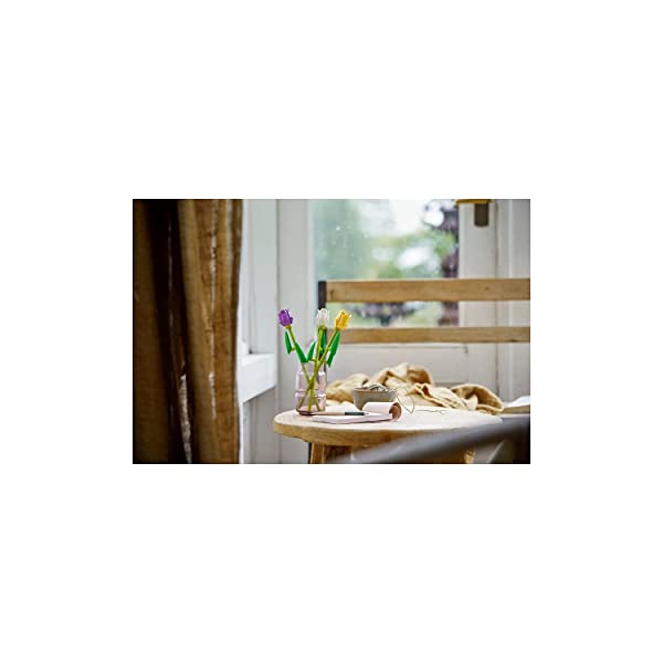 Bright indoor scene with a vibrant flower bouquet and soft light filtering through the window.