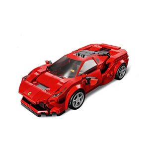 Vibrant red LEGO sports car model showcasing sleek design and intricate details for enthusiasts.
